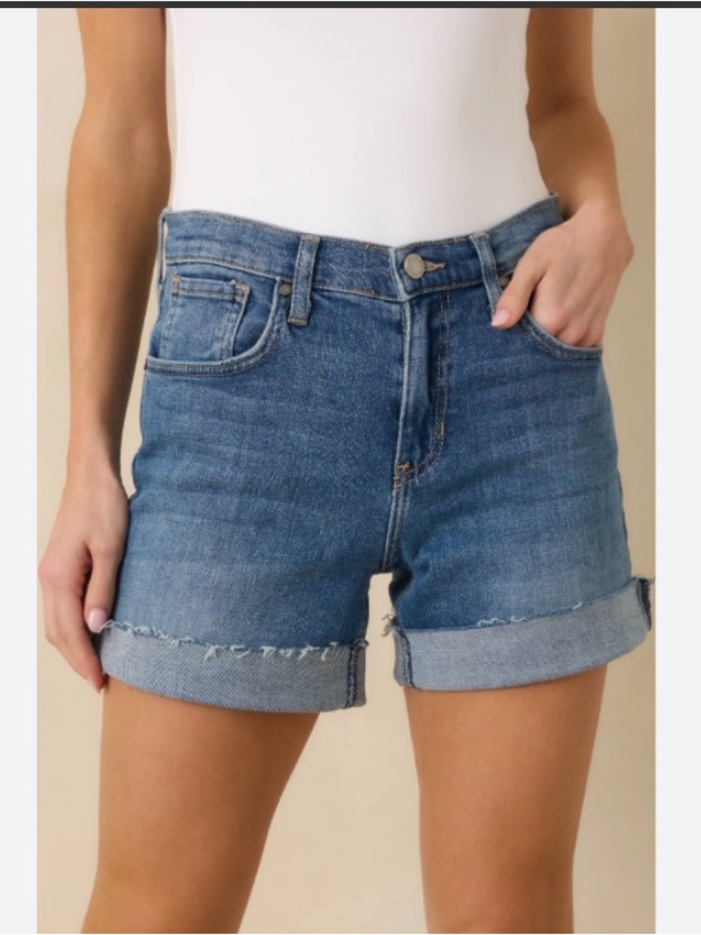 Forever 21 Light Blue Rolled Cuff Denim Shorts